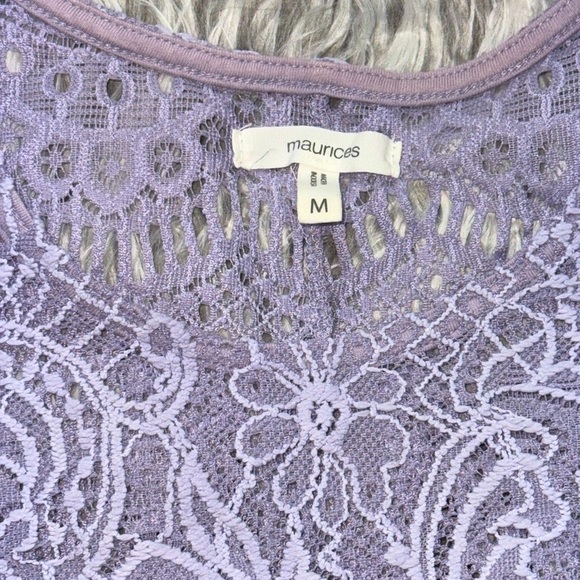 Maurice’s Lavender Lace Tee with Scalloped Hem Top - Picture 6 of 11